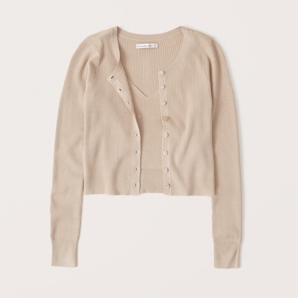 Abercrombie&Fitch Cream Knitted Cardigan